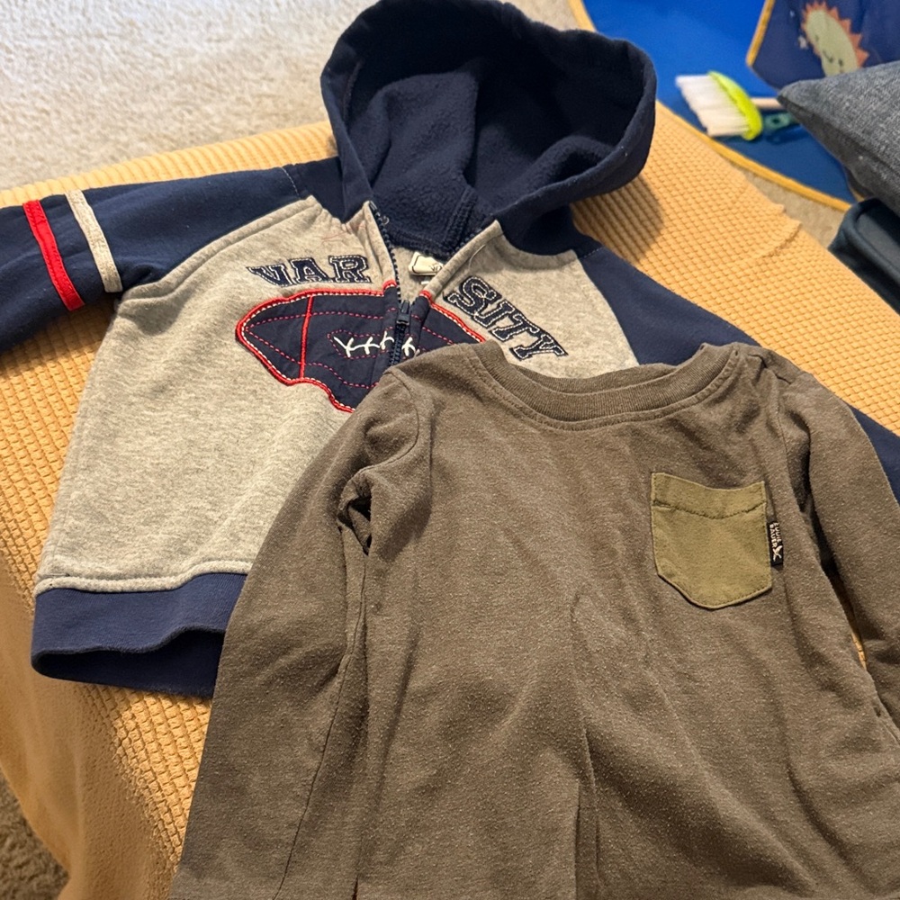 Eddie Bauer Navy and Gray Hoodie with Brown Tee Set